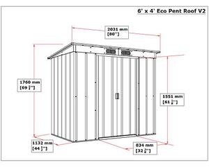 Pent Roof Eco Zahradní domek 2,5 m² + podlahové profily, antracit DURAMAX 50023