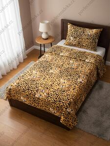 Mikroplyšové povlečení LEOPARD na jednolůžko 140×200 / 70×90 – hřejivé mikroflanelové povlečení se zipem