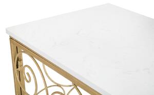 Konzolový stolek Mauro Ferretti Spirit 140x36x82 cm, zlatá/bílá