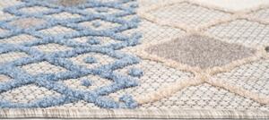 Makro Abra Kusový sisalový koberec PATIO EC79B Geometrický šedý modrý Rozměr: 80x150 cm