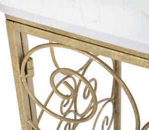 Konzolový stolek Mauro Ferretti Spirit 140x36x82 cm, zlatá/bílá