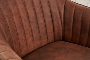 Jídelní židle LIVORNO vintage hnědá mikrovlákno otočná Nábytek | Jídelní prostory | Jídelní židle | Všechny jídelní židle