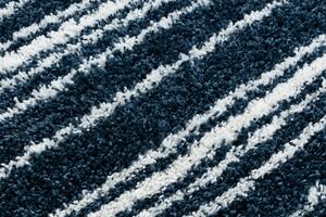 Makro Abra Kusový koberec Shaggy UNION 4080 Proužky modrý krémový Rozměr: 140x190 cm