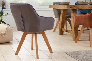 Jídelní židle LIVORNO vintage šedá mikrovlákno otočná Nábytek | Jídelní prostory | Jídelní židle | Všechny jídelní židle