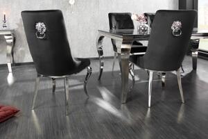 Designová židle Rococo Lví hlava černá / chróm