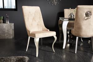 Zámecká židle MODERN BAROCCO S RUKOJETÍ šampaňská samet Nábytek | Jídelní prostory | Jídelní židle | Všechny jídelní židle