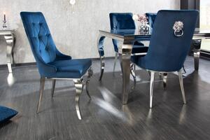 Zámecká židle MODERN BAROCCO S RUKOJETÍ královsky modrá samet Nábytek | Jídelní prostory | Jídelní židle | Všechny jídelní židle