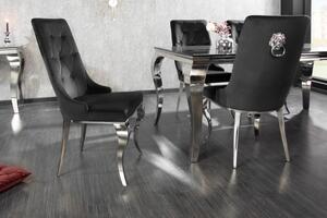Zámecká židle MODERN BAROCCO S RUKOJETÍ černá samet Nábytek | Jídelní prostory | Jídelní židle | Všechny jídelní židle