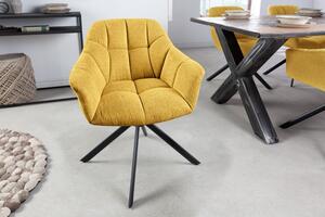 Jídelní židle PAPILLON tmavě žlutá strukturovaná látka otočná Nábytek | Jídelní prostory | Jídelní židle | Všechny jídelní židle