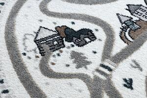 Makro Abra Kulatý dětský koberec FUN Land Vesnice, uličky krémový Rozměr: průměr 100 cm