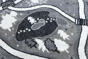 Makro Abra Kulatý dětský koberec FUN Land Vesnice uličky šedý Rozměr: průměr 120 cm