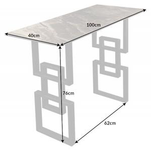 Konzolový stůl ATLANTIS 100 CM taupe mramorový vzhled Nábytek | Doplňkový nábytek | Konzolové stolky