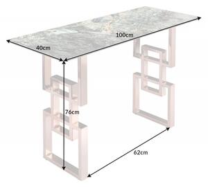 Konzolový stůl ATLANTIS 100 CM tyrkysový mramorový vzhled Nábytek | Doplňkový nábytek | Konzolové stolky