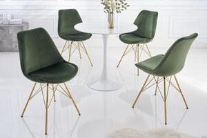 Tmavě zelená sametová židle Scandinavia