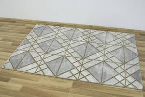 Makro Abra Moderní kusový koberec Diamond K4492G Geometrický béžový šedý zlatý Rozměr: 133x190 cm