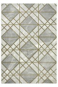 Makro Abra Moderní kusový koberec Diamond K4492G Geometrický béžový šedý zlatý Rozměr: 120x170 cm