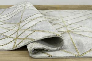 Makro Abra Moderní kusový koberec Diamond K4492G Geometrický béžový šedý zlatý Rozměr: 133x190 cm