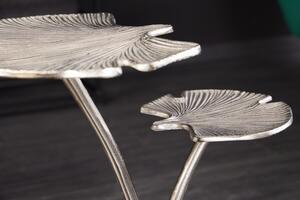 Odkládací stolek GINKGO TWO LEAFS 56 CM stříbrný Nábytek | Doplňkový nábytek | Odkládací stolky