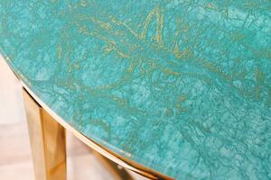 Odkládací stolek ELEGANCE GREEN 40 CM zelený mramorový vzhled Nábytek | Doplňkový nábytek | Odkládací stolky