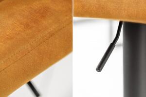 Barová židle PORTLAND tmavě žlutá samet Nábytek | Jídelní prostory | Barové židle