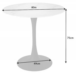 Bistro stůl LYON II 80 CM bílý mramorový vzhled Nábytek | Jídelní prostory | Jídelní stoly | Všechny jídelní stoly