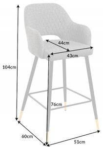 Barová židle PARIS světle šedá strukturovaná látka Nábytek | Jídelní prostory | Barové židle
