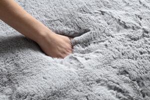 Makro Abra Kulatý koberec TEDDY Shaggy Šedý vysoký a hustě tkaný, protiskluzový, vhodný k praní Rozměr: průměr 100 cm