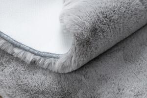Makro Abra Kulatý koberec TEDDY Shaggy Šedý vysoký a hustě tkaný, protiskluzový, vhodný k praní Rozměr: průměr 100 cm