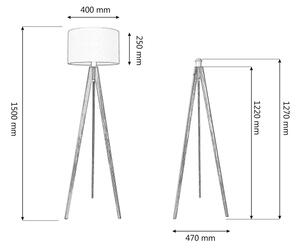 Stojací lampa HELEN 1xE27/15W/230V krémová/zlatá/dub