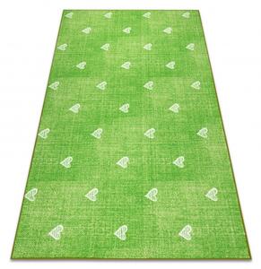 Balta Dětský kusový koberec HEARTS Srdíčka Zelený Rozměr: 100x300 cm