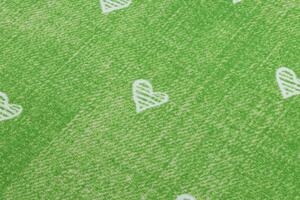 Balta Dětský kusový koberec HEARTS Srdíčka Zelený Rozměr: 100x150 cm