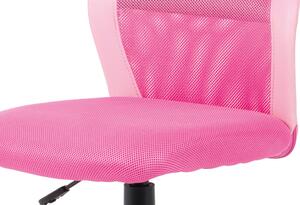 Dětská kancelářská židle na kolečkách Autronic KA-V101 PINK – bez područek, růžová