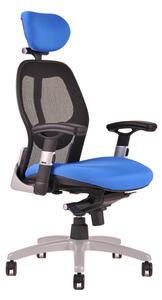 Ergonomická kancelářská židle na kolečkách Office Pro SATURN – s područkami, více barev NET modrá
