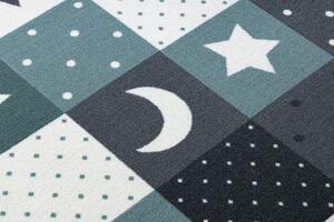 Balta Dětský kulatý koberec STARS Hvězdy Modrý Šedý Rozměr: průměr 100 cm