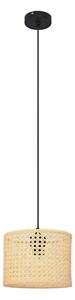 Lustr na lanku ALBA 1xE27/15W/230V pr. 20 cm ratan/černá