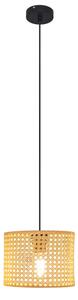 Lustr na lanku ALBA 1xE27/15W/230V pr. 20 cm ratan/černá