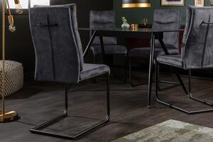 Konzolová židle COMFORT II S RUKOJETÍ šedá samet Nábytek | Jídelní prostory | Jídelní židle | Všechny jídelní židle
