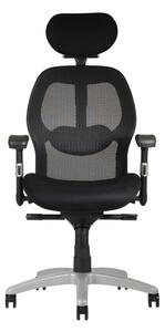 Ergonomická kancelářská židle na kolečkách Office Pro SATURN – s područkami, více barev NET černá