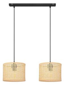 Lustr na lanku ALBA 2xE27/15W/230V ratan/černá