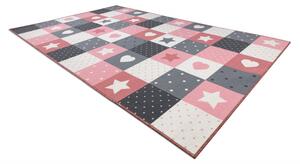 Balta Dětský kusový koberec STARS Hvězdy Růžový Šedý Rozměr: 100x150 cm