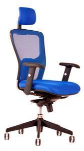 Kancelářská židle na kolečkách Office Pro DIKE SP – s područkami a opěrkou hlavy Modrá DK 90