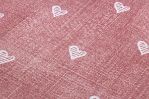 Balta Dětský kusový koberec HEARTS Srdíčka Růžový Rozměr: 200x200 cm