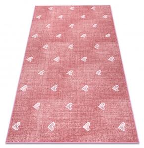 Balta Dětský kusový koberec HEARTS Srdíčka Růžový Rozměr: 100x300 cm