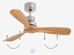 FARO 33509DC - Stropní ventilátor MINI LANTAU chrom/dřevo pr. 107 cm + DO