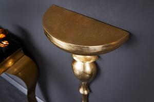 Nástěnný zlatý konzolový stolek Barock Scala 60 cm
