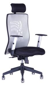 Kancelářská židle na kolečkách Office Pro CALYPSO XL SP1 - s područkami a podhlavníkem Světle šedá 12A11