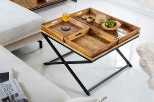 Přírodní dřevěný konferenční stolek Finca