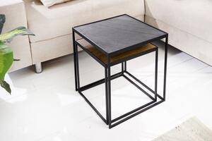 2SET konferenční stolek DOUBLE 40/35 CM břidlice/masiv mango Nábytek | Obývací pokoj | Konferenční stolky | Všechny konferenční stolky