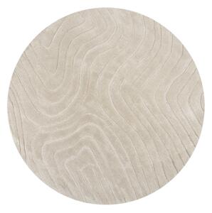 Krémový ručně tkaný vlněný kulatý koberec ø 160 cm Mesmerise Natural – Flair Rugs