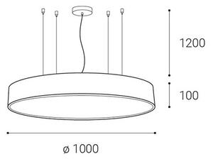 LED2 - LED Stmívatelný lustr na lanku MONO LED/153W/230V 3000K/4000K bílá
